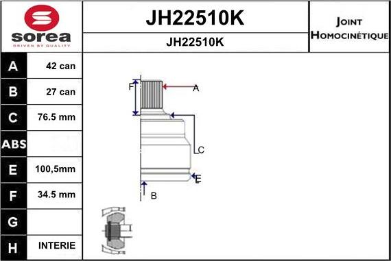 SNRA JH22510K - Birləşmə dəsti, ötürücü val furqanavto.az