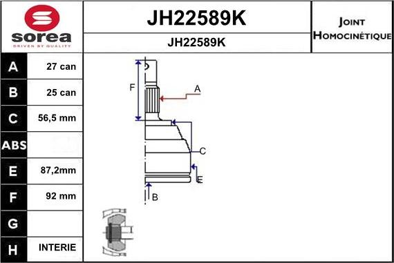 SNRA JH22589K - Birləşmə dəsti, ötürücü val furqanavto.az