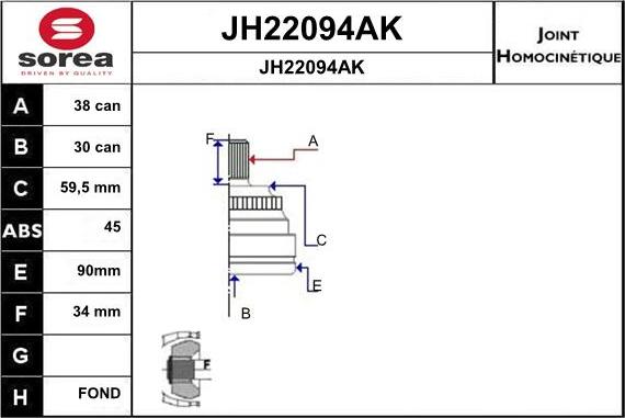 SNRA JH22094AK - Birləşmə dəsti, ötürücü val furqanavto.az