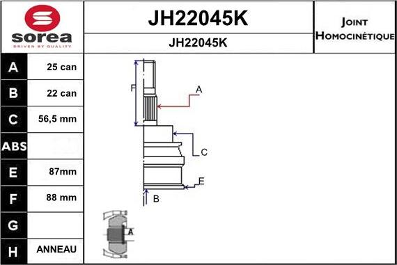 SNRA JH22045K - Birləşmə dəsti, ötürücü val furqanavto.az