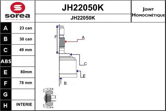 SNRA JH22050K - Birləşmə dəsti, ötürücü val furqanavto.az