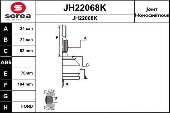 SNRA JH22068K - Birləşmə dəsti, ötürücü val furqanavto.az