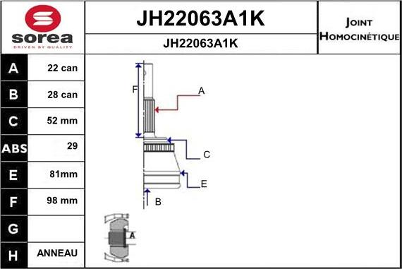 SNRA JH22063A1K - Birləşmə dəsti, ötürücü val furqanavto.az