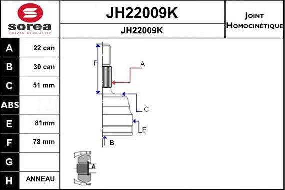 SNRA JH22009K - Birləşmə dəsti, ötürücü val furqanavto.az