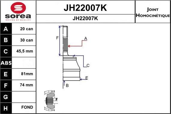 SNRA JH22007K - Birləşmə dəsti, ötürücü val furqanavto.az