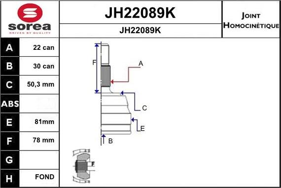 SNRA JH22089K - Birləşmə dəsti, ötürücü val furqanavto.az