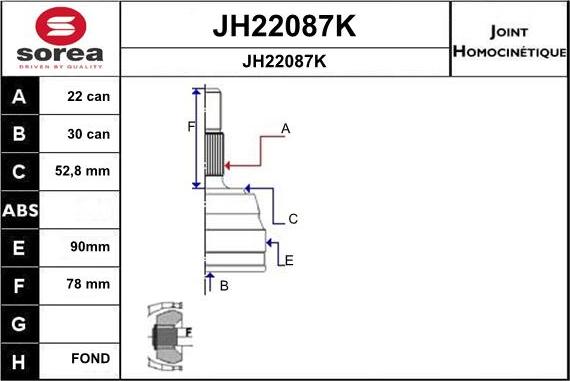 SNRA JH22087K - Birləşmə dəsti, ötürücü val furqanavto.az