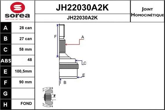 SNRA JH22030A2K - Birləşmə dəsti, ötürücü val furqanavto.az
