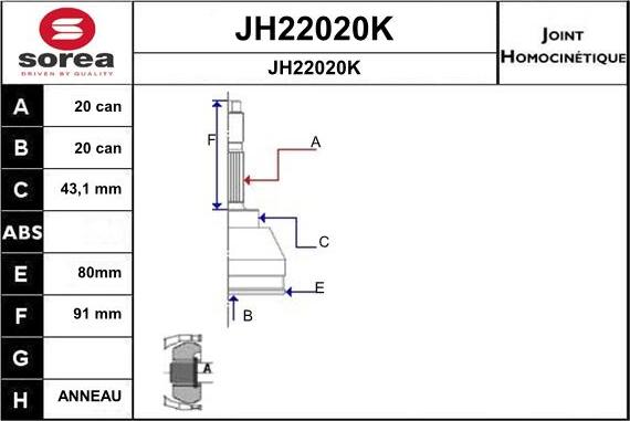 SNRA JH22020K - Birləşmə dəsti, ötürücü val furqanavto.az