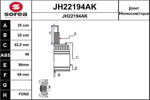 SNRA JH22194AK - Birləşmə dəsti, ötürücü val furqanavto.az