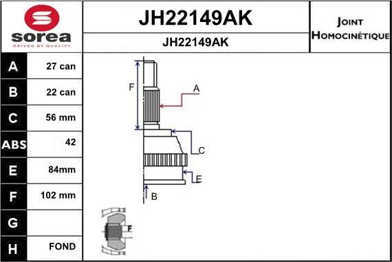 SNRA JH22149AK - Birləşmə dəsti, ötürücü val furqanavto.az