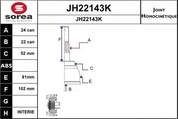SNRA JH22143K - Birləşmə dəsti, ötürücü val furqanavto.az