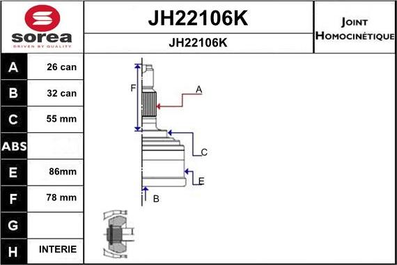 SNRA JH22106K - Birləşmə dəsti, ötürücü val furqanavto.az