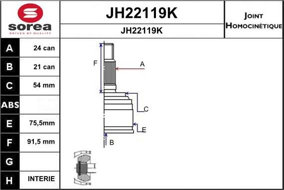 SNRA JH22119K - Birləşmə dəsti, ötürücü val furqanavto.az