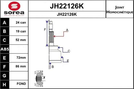 SNRA JH22126K - Birləşmə dəsti, ötürücü val furqanavto.az