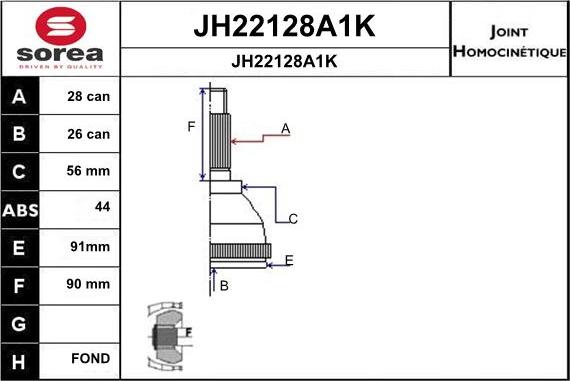 SNRA JH22128A1K - Birləşmə dəsti, ötürücü val furqanavto.az