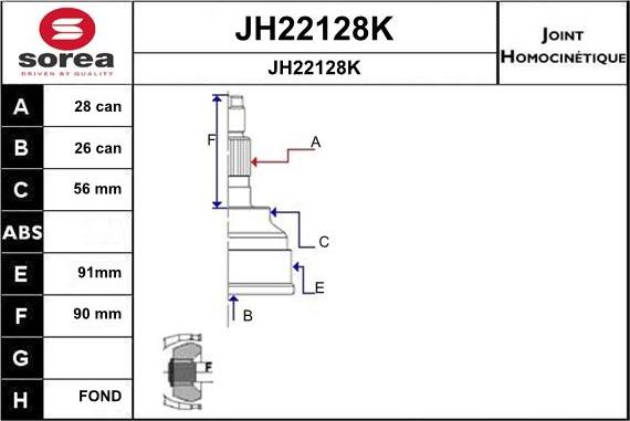 SNRA JH22128K - Birləşmə dəsti, ötürücü val furqanavto.az