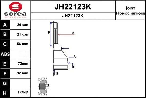 SNRA JH22123K - Birləşmə dəsti, ötürücü val furqanavto.az