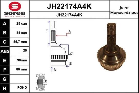 SNRA JH22174A4K - Birləşmə dəsti, ötürücü val furqanavto.az