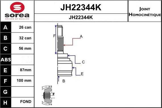 SNRA JH22344K - Birləşmə dəsti, ötürücü val furqanavto.az