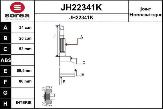 SNRA JH22341K - Birləşmə dəsti, ötürücü val furqanavto.az