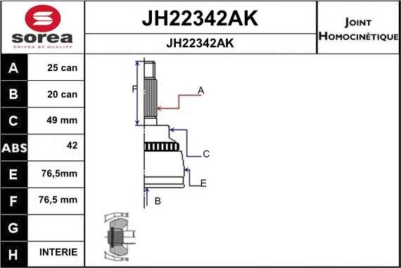 SNRA JH22342AK - Birləşmə dəsti, ötürücü val furqanavto.az