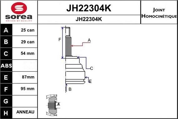 SNRA JH22304K - Birləşmə dəsti, ötürücü val furqanavto.az