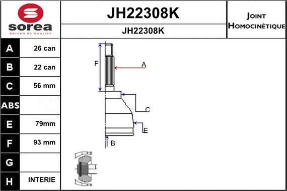SNRA JH22308K - Birləşmə dəsti, ötürücü val furqanavto.az