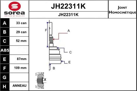 SNRA JH22311K - Birləşmə dəsti, ötürücü val furqanavto.az