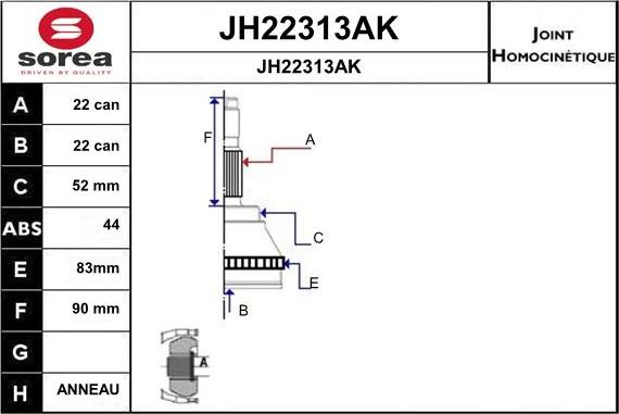 SNRA JH22313AK - Birləşmə dəsti, ötürücü val furqanavto.az