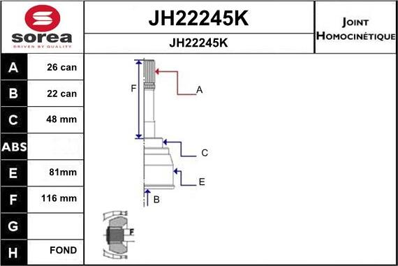 SNRA JH22245K - Birləşmə dəsti, ötürücü val furqanavto.az
