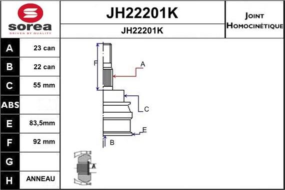 SNRA JH22201K - Birləşmə dəsti, ötürücü val furqanavto.az