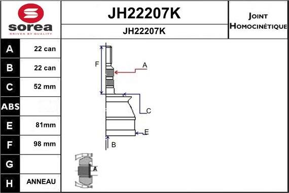 SNRA JH22207K - Birləşmə dəsti, ötürücü val furqanavto.az