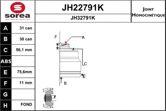 SNRA JH22791K - Birləşmə dəsti, ötürücü val furqanavto.az