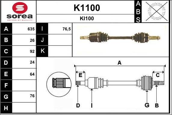 SNRA K1100 - Sürücü mili furqanavto.az