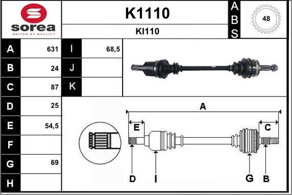 SNRA K1110 - Sürücü mili furqanavto.az