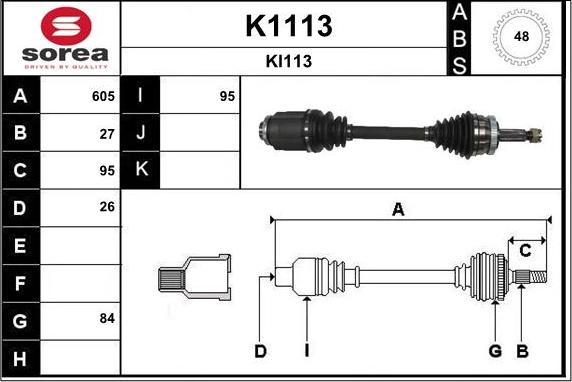 SNRA K1113 - Sürücü mili www.furqanavto.az