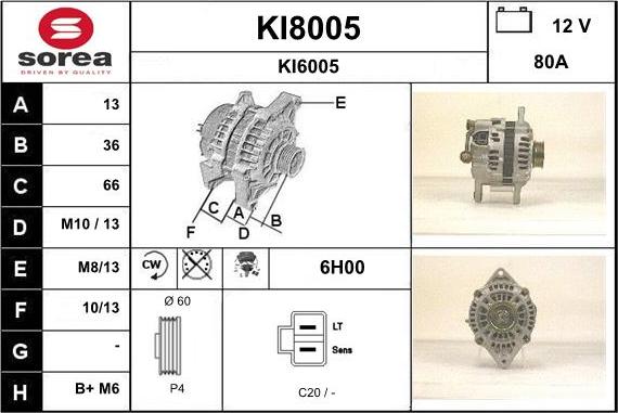 SNRA KI8005 - Alternator furqanavto.az