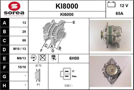 SNRA KI8000 - Alternator furqanavto.az