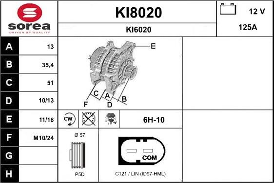 SNRA KI8020 - Alternator furqanavto.az