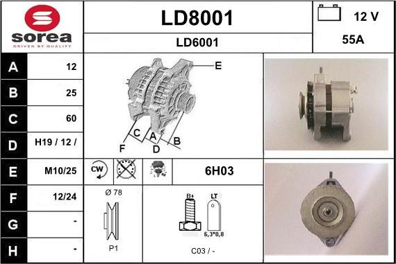 SNRA LD8001 - Alternator furqanavto.az