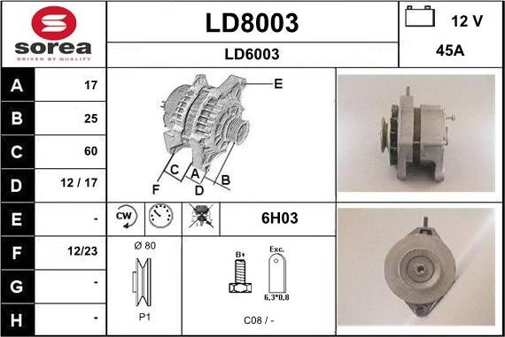 SNRA LD8003 - Alternator furqanavto.az