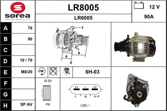 SNRA LR8005 - Alternator furqanavto.az