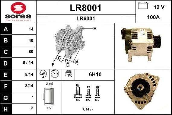 SNRA LR8001 - Alternator furqanavto.az