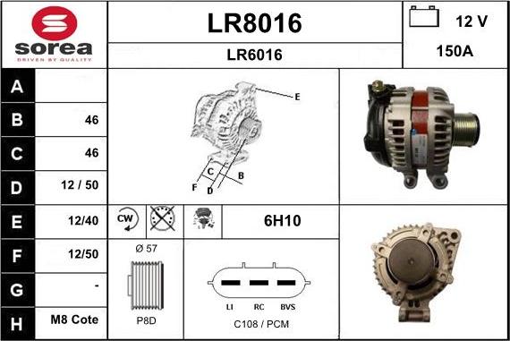SNRA LR8016 - Alternator furqanavto.az
