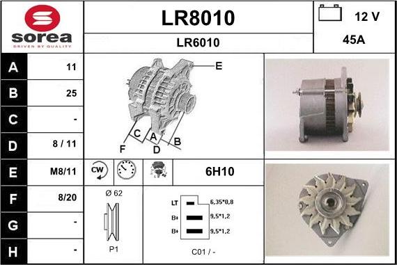 SNRA LR8010 - Alternator furqanavto.az