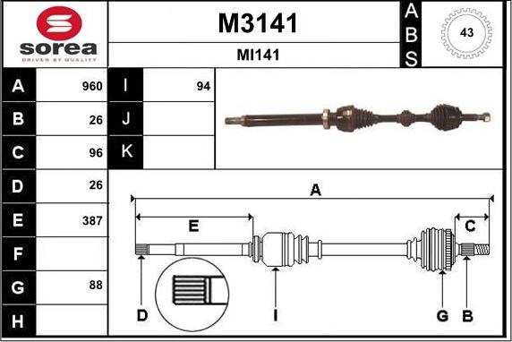 SNRA M3141 - Sürücü mili furqanavto.az