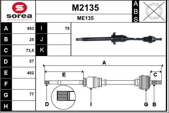 SNRA M2135 - Sürücü mili furqanavto.az