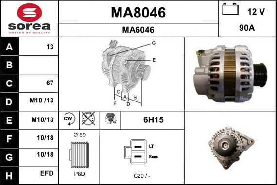SNRA MA8046 - Alternator furqanavto.az
