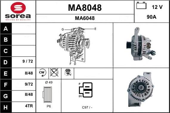 SNRA MA8048 - Alternator furqanavto.az